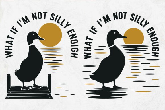 Funny Goose SVG: A Silly Bird Sunset for Real Embroidery Projects