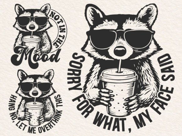 Funny Racoon Svg: A Sarcastic Spark for Embroidery Projects