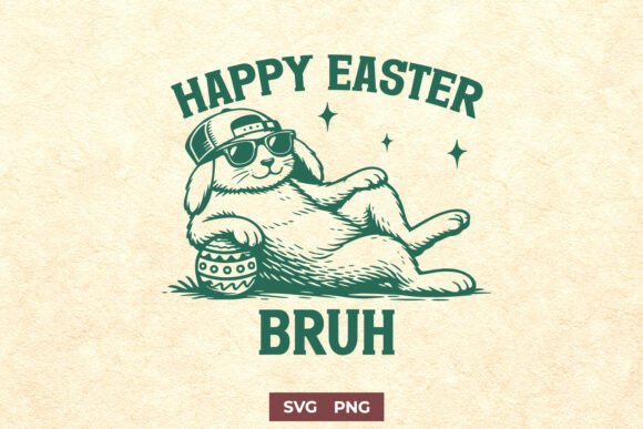 Happy Easter Bruh – A Laid-Back Bunny for Modern Holiday Embroidery