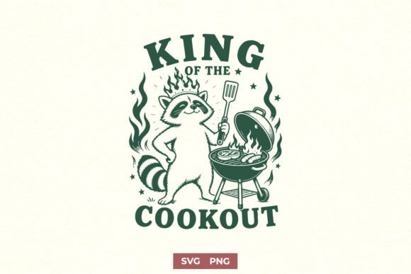 King of the Cookout SVG – Funny Raccoon