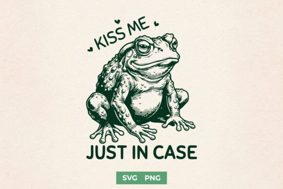Kiss Me Just in Case Funny Toad SVG PNG Review