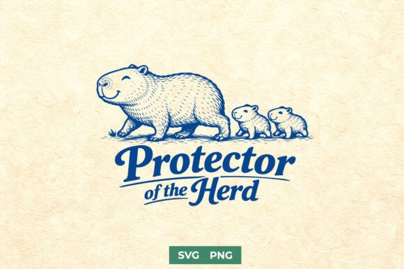 Protector of the Herd Funny Capybara SVG