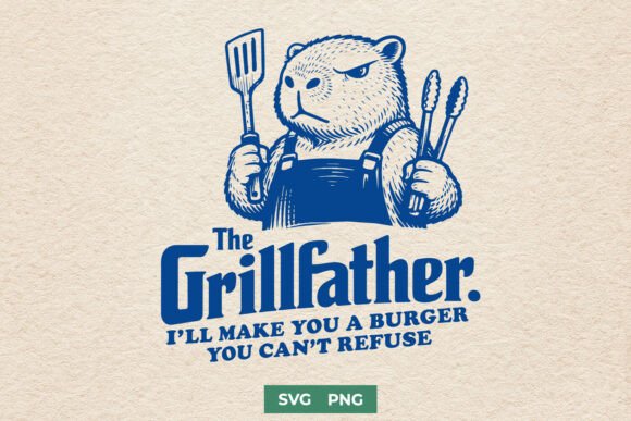 The Grillfather SVG – A Funny Capybara BBQ Design for Crafters