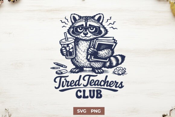 Tired Teachers Club SVG: A Coffee-Loving Raccoon Review