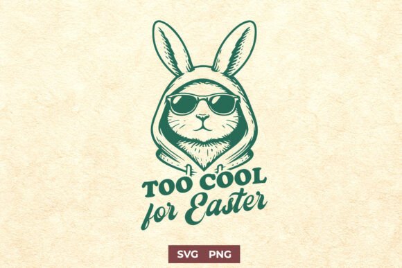 Too Cool for Easter Funny Bunny SVG PNG Review