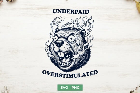 Underpaid Overstimulated SVG – A Sarcastic Spark for Embroidery Projects